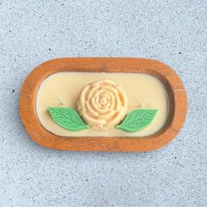 1️⃣2️⃣ oz 3-Wick Soy Candle - White Rose in Wooden Bowl